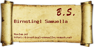 Birnstingl Samuella névjegykártya